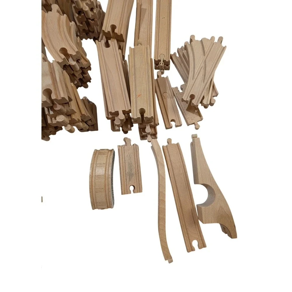 Mixed Lot Various Brand Wooden Toy Train Tracks IKEA Curves Straights Switches